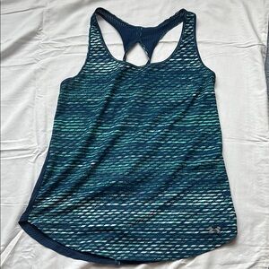 Under Armour Blue Green Women’s Cut Out Relaxed Athletic Tank Top